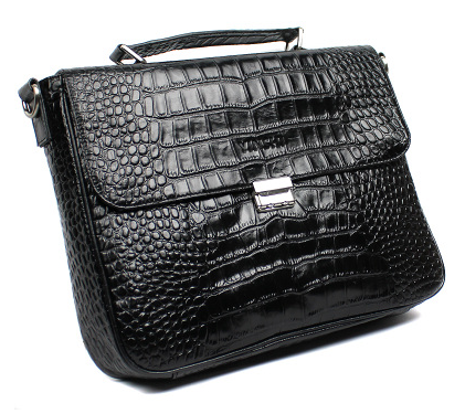 2023 * 2015 Mens Modern Crocodile Pattern Leather Briefcase | PILAEO