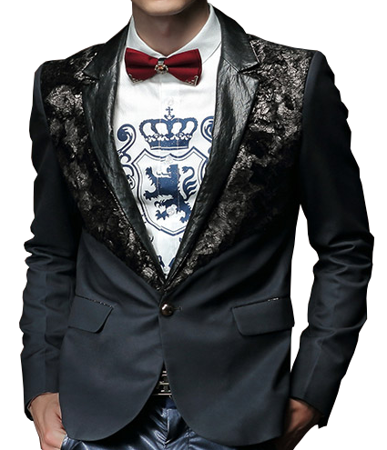 2023 _     negro creativo floral grunge chaqueta para hombre moderno | PILAEO