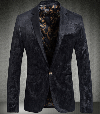 2023 блестящая роскошь черного бархата пиджак джентльмена | PILAEO