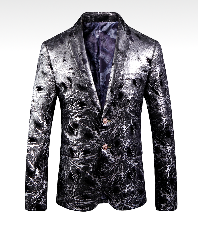 2023 Brilliant Silver Beautiful Shimmering Mens Luxury Blazer | PILAEO