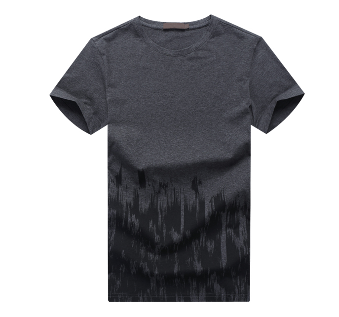 2023 Brushed Gradient Mens Grey Black Artwork Creative Summer T-Shirt | PILAEO