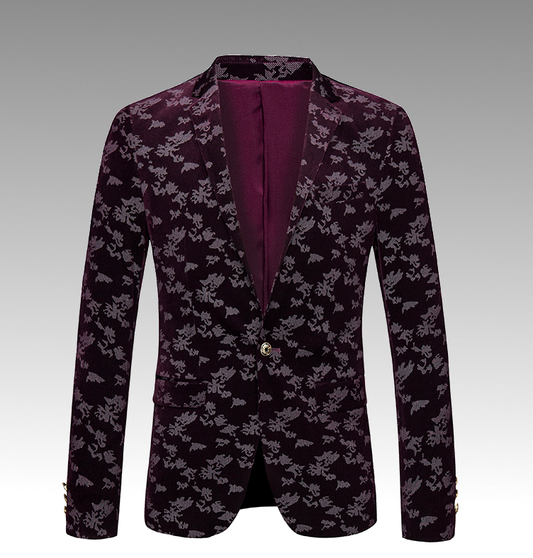 2023 veludo cor de vinho floral cotovelo luxo blazer remendo | PILAEO
