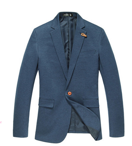 2023 PILAEO tricot élastique seul bouton Bleu Blazer Jacket | PILAEO