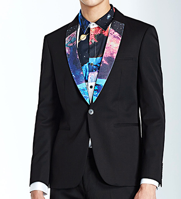 2023 Cool Outerspace Lapel Wool Fashionable Mens Blazer | PILAEO