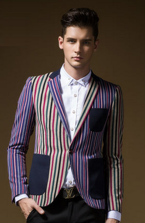 2023 Творческая Multicolor Полосатый Blazer Jacket | PILAEO