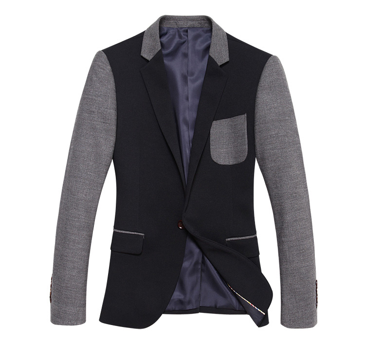 2023 Dashing Korean Dark Color Stitching Wrinkle Blazer Jacket | PILAEO
