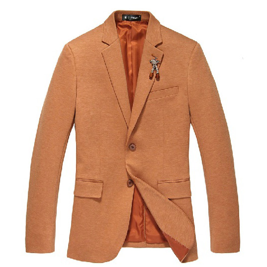 2023 Dashing Vibrant Rhythm Korean Brooch Orange Blazer Jacket | PILAEO