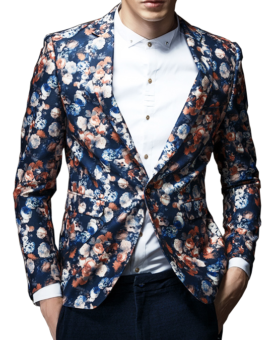 2023 Fashion Floral Print Classic Mens Blazer | PILAEO