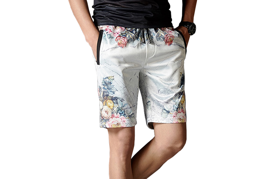 2023 Floral Print Drawstring Fashionable Upscale Shorts For Modern Men | PILAEO