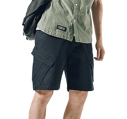 2023 Forest Green Diagonal Cargo Pocket Casual Mens Shorts | PILAEO