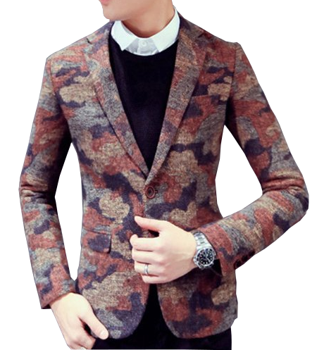 2023 Gentlemens Camouflage Tweed Multicolor Blazer | PILAEO