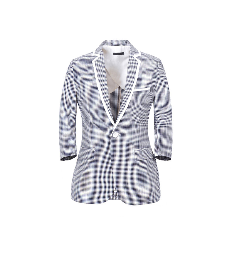 2023 Genuine Men Savvy Geshe Blue Grid Style Blazer Jacket | PILAEO