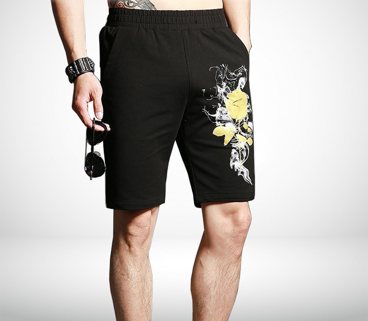 2023 Golden Rose Floral Print Shorts For Men | PILAEO