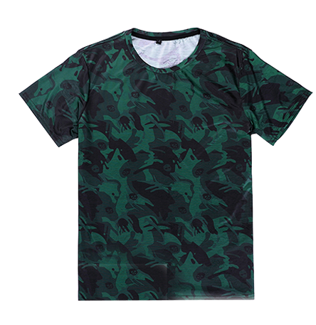 2023 Green Camouflage Mens Printed T-Shirt | PILAEO