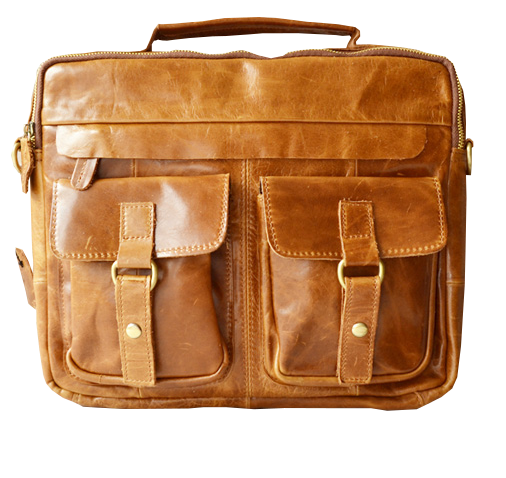 2023 Handsome Double Pocket Convenient Brown Leather Briefcase 9llOKO | PILAEO
