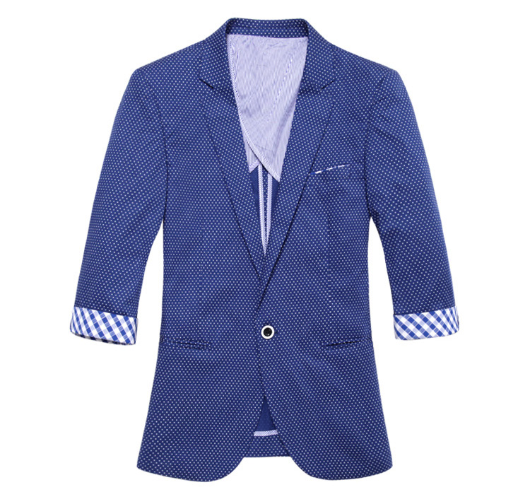 2023 Высокий конец обрезается рукавом синий белый Точка Blazer Jacket | PILAEO