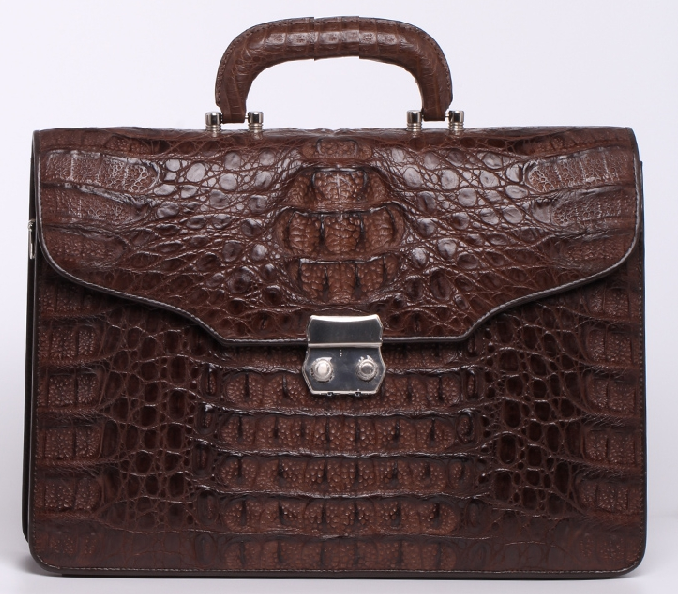 2023 *                      Italy Brown Genuine Crocodile Leather Luxury Briefcase XPQ80 | PILAEO