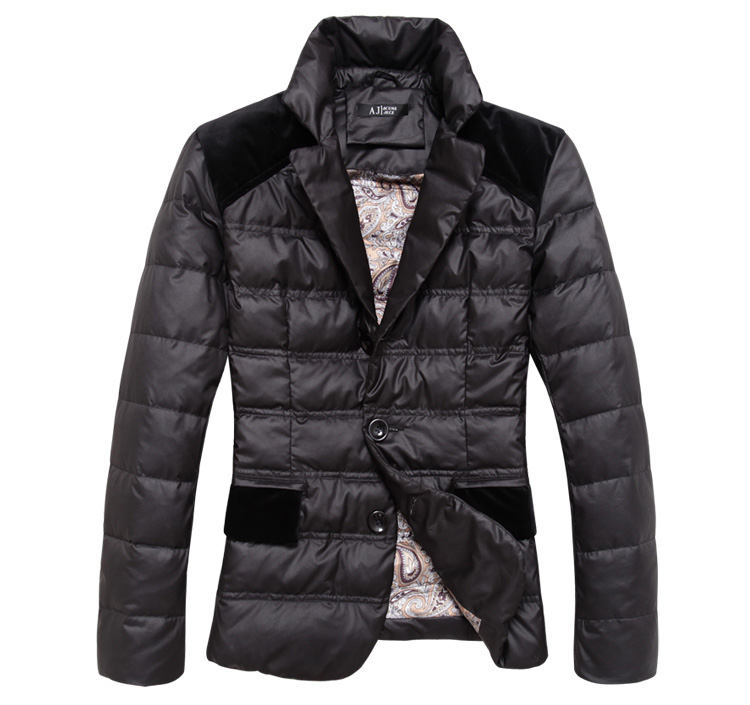 2023 Jazzy Collar White Duck Down Black Style Blazer Jacket | PILAEO