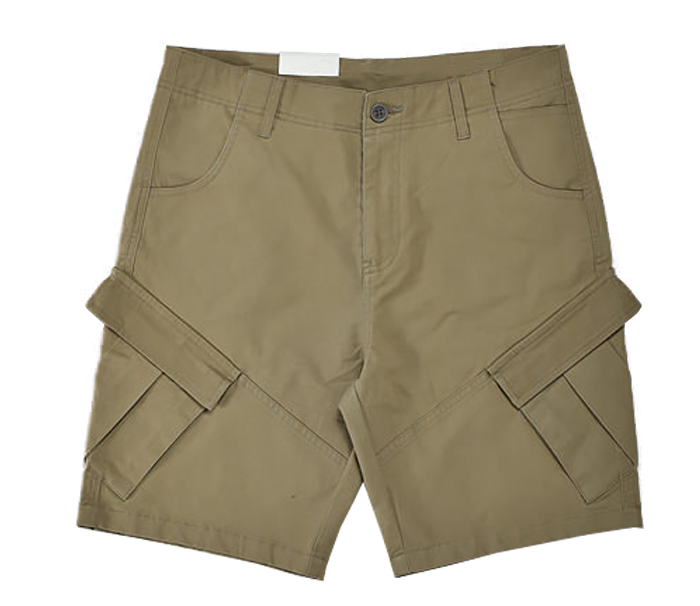 2023 Khaki Diagonal Cargo Pocket Casual Mens Shorts | PILAEO