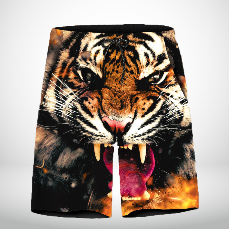 2023 Mens Fashionable In-Style Tiger Print Shorts | PILAEO
