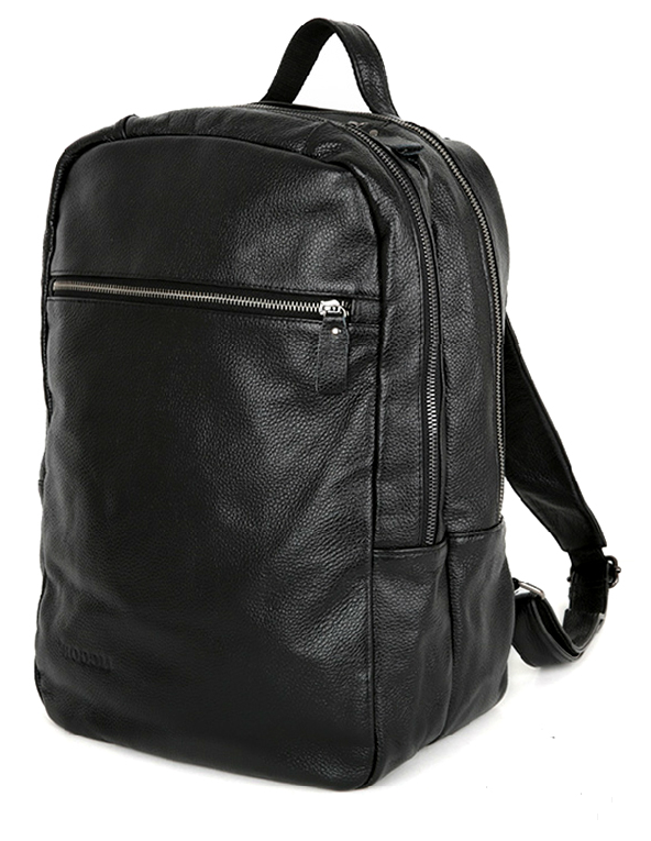 Modern Genuine Leather Zipped Simple Backpack