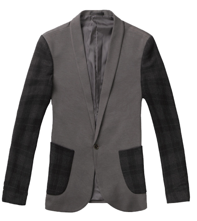Sophisticated Mixed Colors Fashionable Slim Dark Gray Blazer Jac