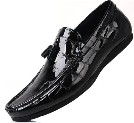 2023 Patent Leather Luxury Black Moccasins For Men | PILAEO