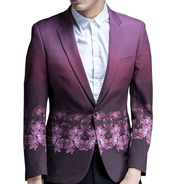 2023 Afilado orquídea fucsia mens gradiente flor atractivo blazer chaqueta | PILAEO