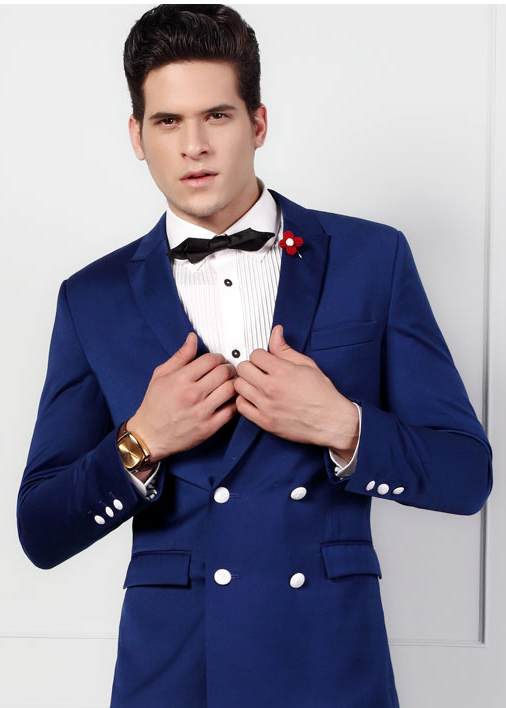 2023 Handsome Professional Dark Blue PILAEO Double Breasted Blazer | PILAEO