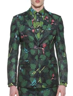 Style Charming Forest Green Floral Plants Trendy Blazer
