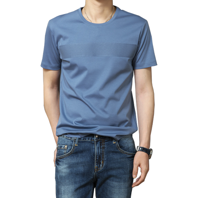 2023 Superior Cotton Sky Blue Luxury Mens Modern T-Shirt | PILAEO