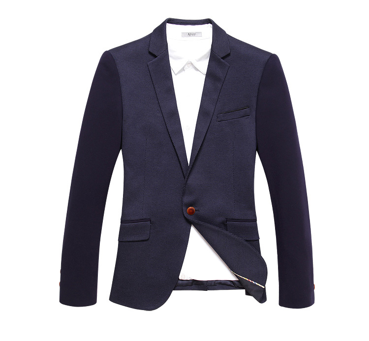 2023 Thin Upscale Aodai Er Blue Stitching Slim Blazer Jacket | PILAEO