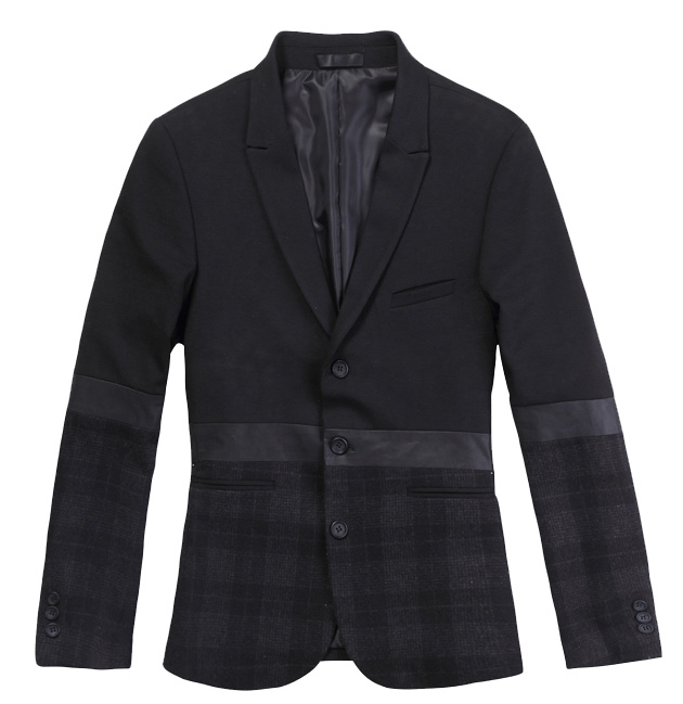 2023 Savvy Flat Coller Plaid Slim Black Style Blazer Jacket | PILAEO
