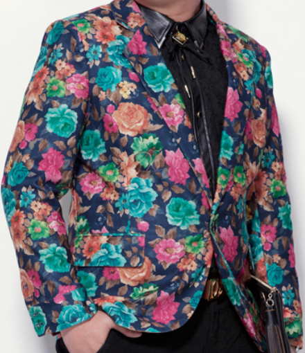 vibrante multicolor de flores para hombre chaqueta