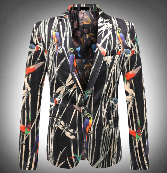 2023 Wild Parrots Luxury Floral Blazer For Men | PILAEO