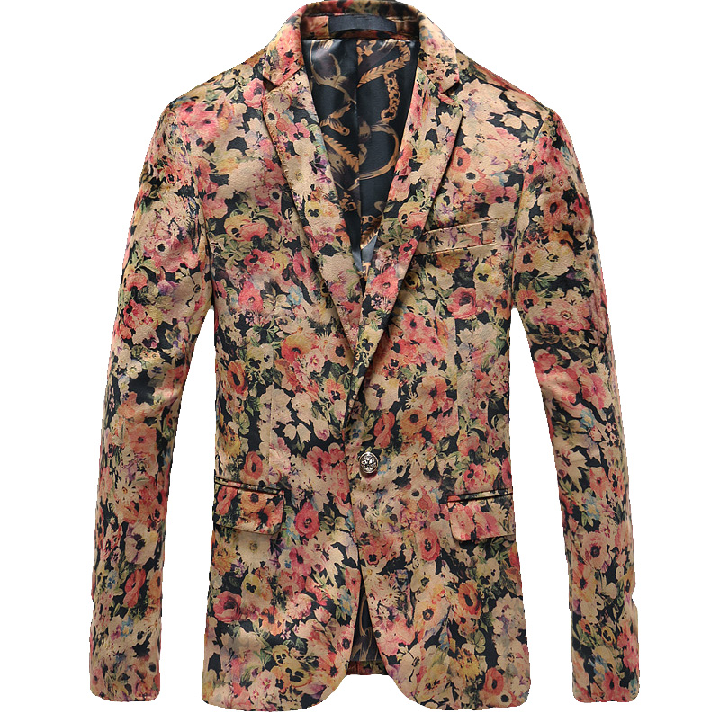 2023 * Bege Floral In-Style Velvet Blazer | PILAEO