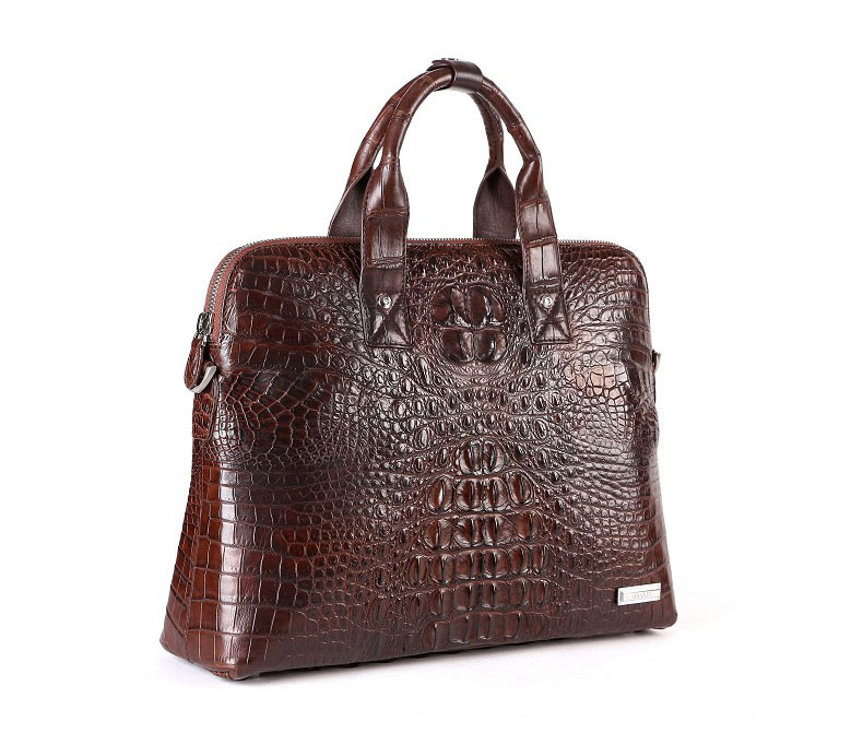 Klassische Echt Alligator Business Casual Mens Brown Bag