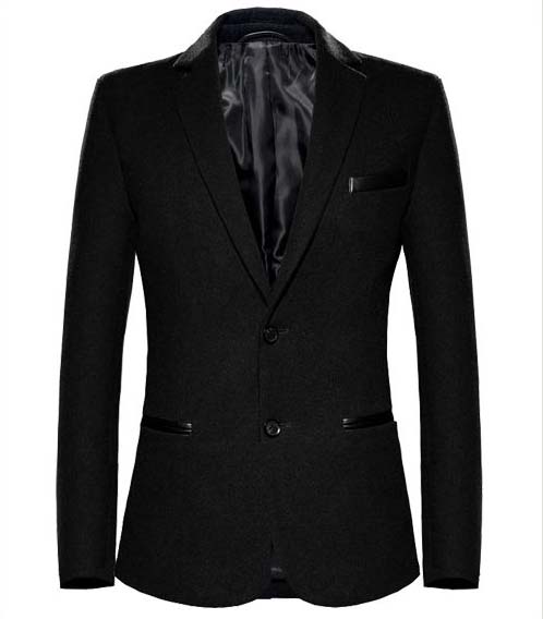 2023 * Excellent bordures en cuir noir élégant laine Blazer | PILAEO