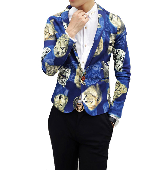 2023 Fashion Animal Design Blau Trendy Blazer | PILAEO