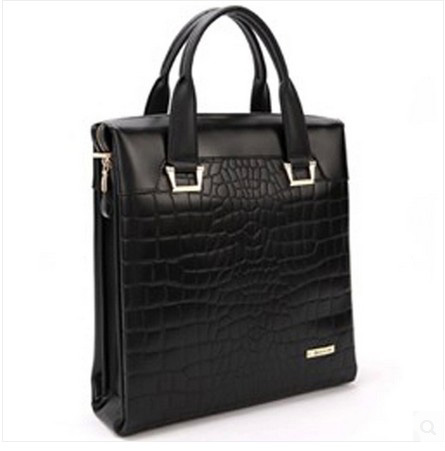 Gentleman Genuine Crocodile Leather Briefcase Business Black Bag