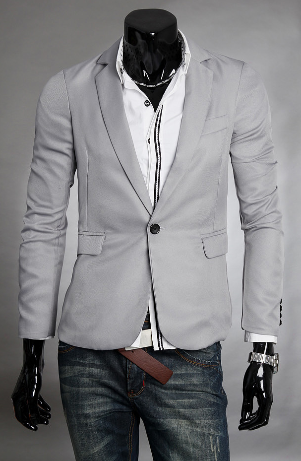 2023 Sophisticated Simple Dark Grey Polyester Blend Blazer | PILAEO
