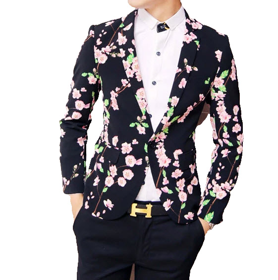 2023 *   Sakura Floral Fashionable Black Blazer | PILAEO