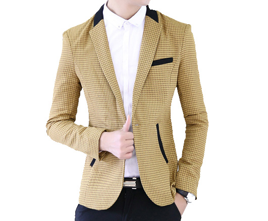 2023 Stylish Beige Tailored Check Blazer | PILAEO