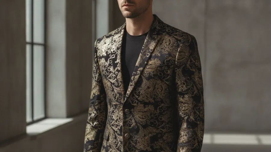 gold blazer date, Amazing Golden Royalty Luxury Mens Blazer