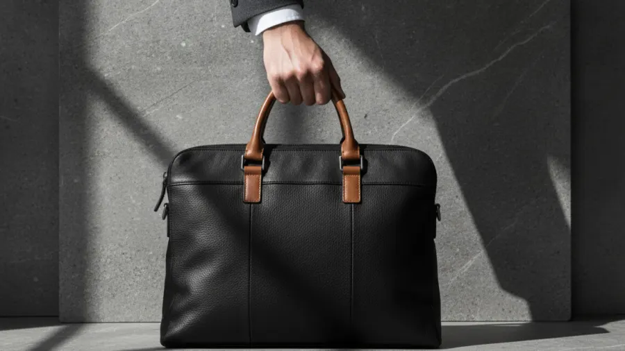 how to style briefcases, European Black Leather Business Carry Briefcase