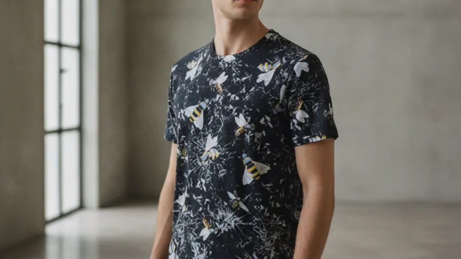 how to style grey t shirts, Artwork Printed Bumble Bees Mens Luxury T-Shirt