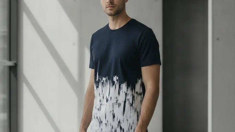how to style grey t shirts, Brushed Gradient Mens Black White Artwork Creative Summer T-Shirt