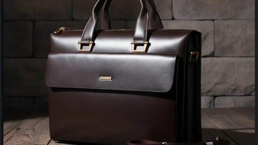 style leather briefcase, High-grade Mens large capacity Leather Brown Bag RQII16FZPI