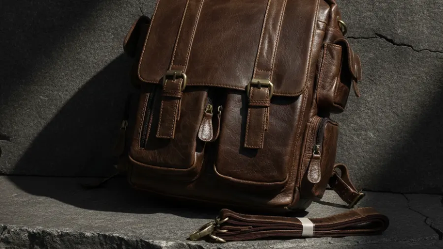 luxury leather backpacks outfits for weddings, In Style Brown Leather MultiStrap Backpack