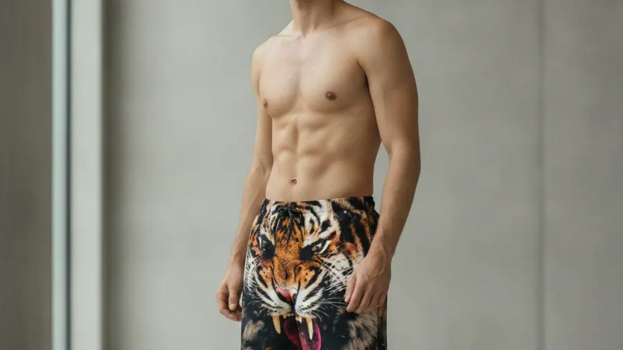 men's shorts date outfits, Mens Fashionable In-Style Tiger Print Shorts